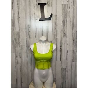 Sofia Vergara active lime green crop top